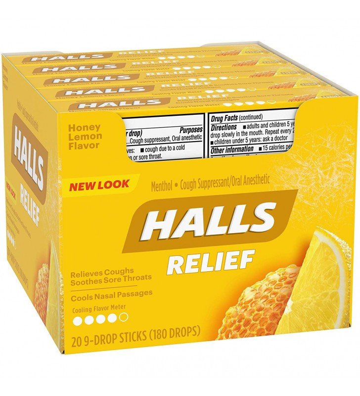 Halls Honey Lemon Cough Drops