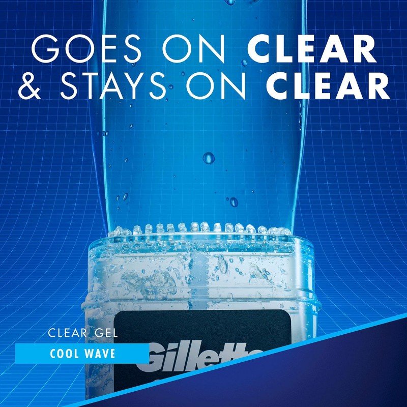 Desodorante Gillette Clear Gel para hombre, Cool Wave 107g